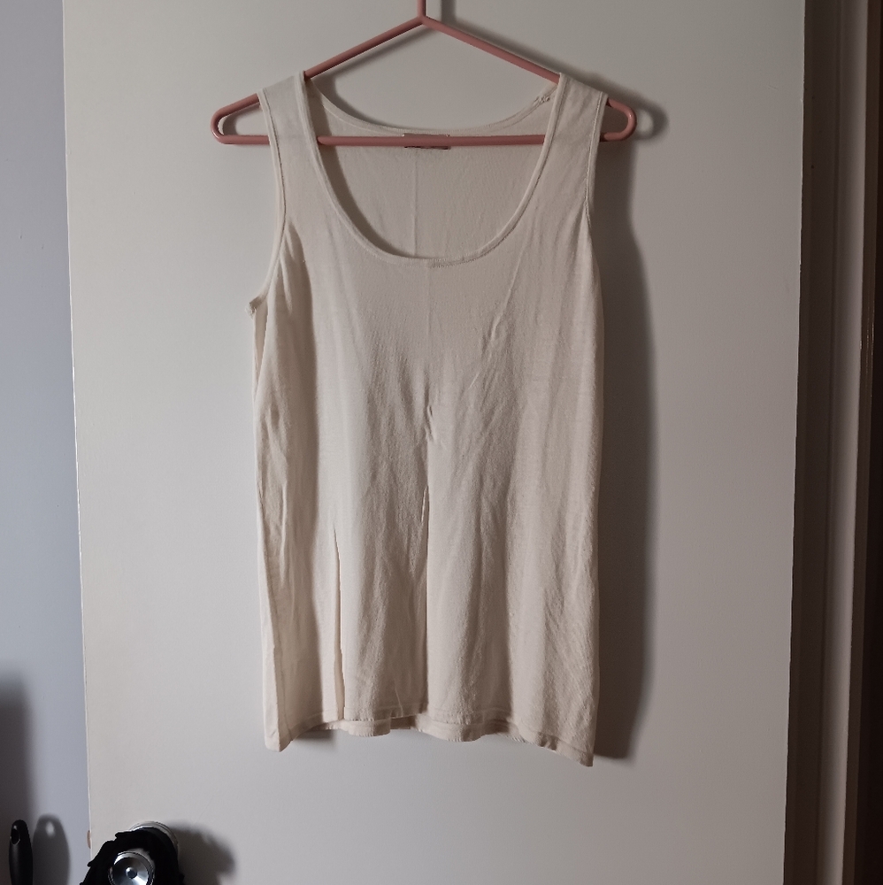 MAISON ULLENS Cream Cashmere + Silk Knit Tank M